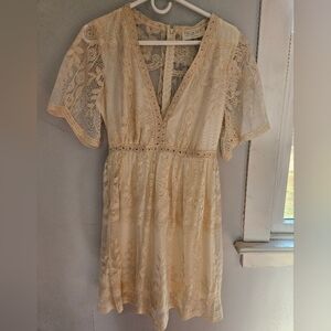 Bella Ella light my fire cream lace dress